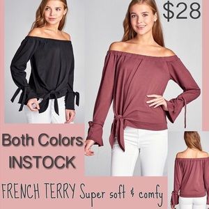 Off Shoulder French Terry tops
